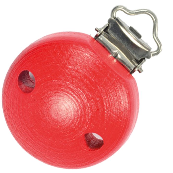 Babyartikel Holzclips rot 37 mm