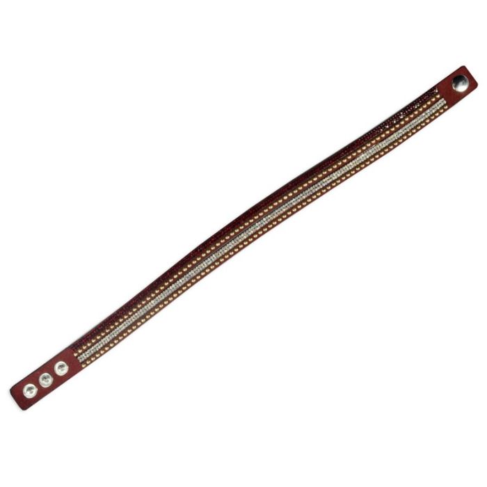 Armband in Strassoptik Niete rund rot kristall ton in ton 4 reihig ca. 40 cm 5St 1679-01231 4016490800583  