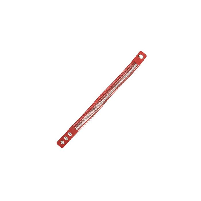 Armband in Strassoptik Niete rund rot kristall 4 reihig ca. 40 cm 1679-01241 4016490765714  
