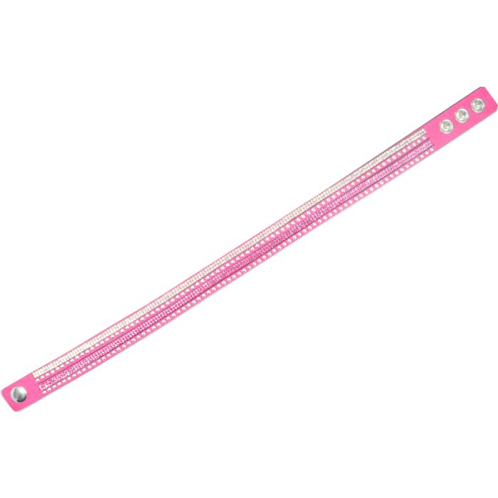 Armband in Strassoptik Niete rund pink kristall ton in ton 4 reihig ca. 40 cm 5St 1679-01451 4016490785941  