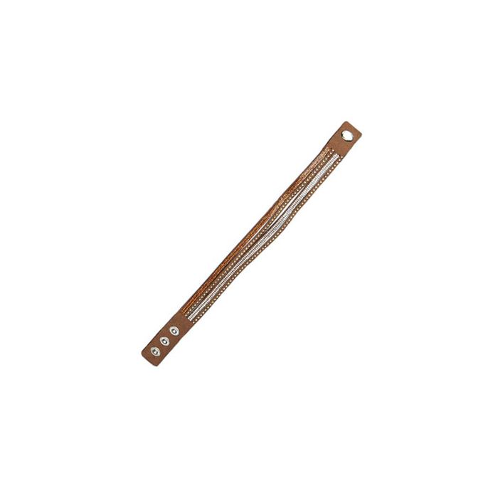 Armband in Strassoptik Niete rund dunkelbraun kristall 4 reihig ca. 40 cm 1679-01791 4016490765738  