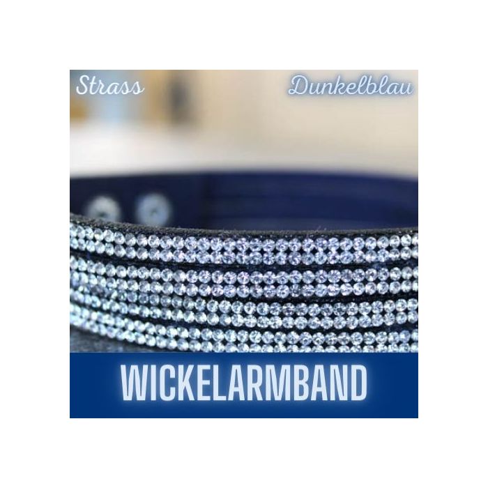 Wickelarmband Armband in Strassoptik dunkelblau kristall ca. 40 cm