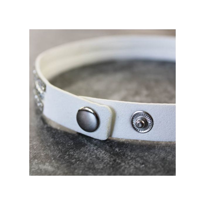Armband in Strassoptik mit Kette silberfb. weiß 16 mm ca. 40 cm, Bild 3 von 4