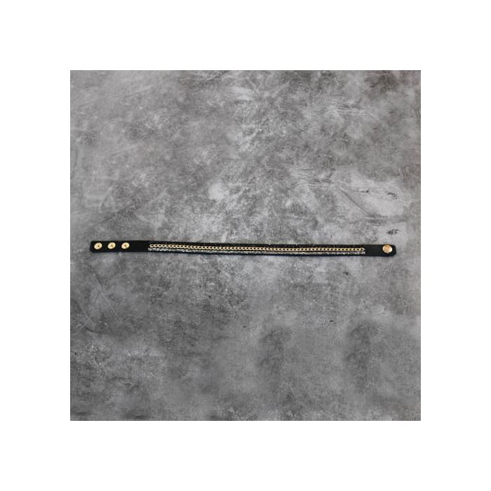 Armband in Strassoptik mit Kette goldfb. schwarz 16 mm ca.40 cm 1684-16291 4016490691631  