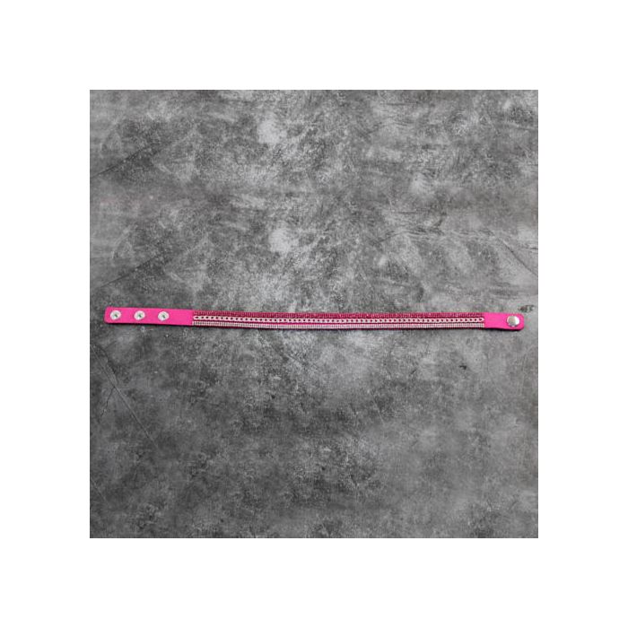 Armband in Strassoptik mit Kette silberfb. pink 16 mm ca. 40 cm, Bild 1 von 4
