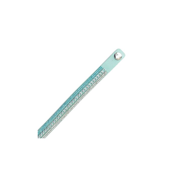 Armband in Strassoptik mit Kette silberfb. mint 16 mm ca. 40 cm