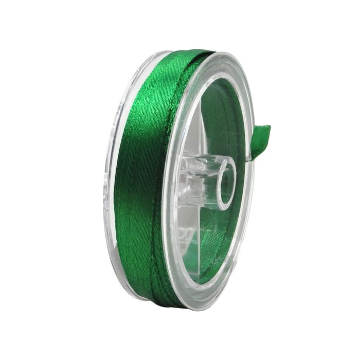 Satin Band dunkelgrün 6,5 mm 1 Spule = 10 m, Bild 1 von 2