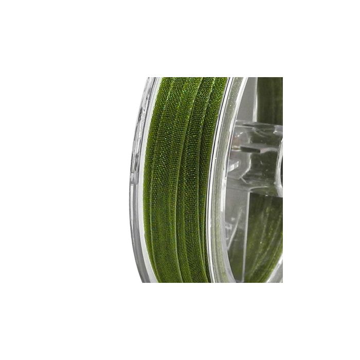 Organza Band oliv 3,2 mm 1 Spule = 10 m, Bild 2 von 2