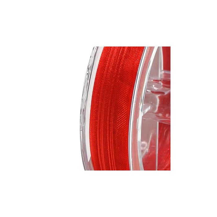 Organza Band rot 6,5 mm 1 Spule = 10 m, Bild 2 von 2
