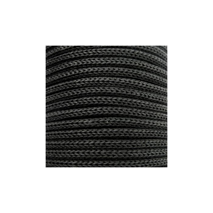 Makramee Garn Kordel aus Papier, recycelt, schwarz 4 mm