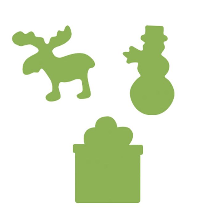 Mini Motivstanzer Geschenk/Schneemann/Elch 9,5 mm 3 St 1813-09505 4016490870111  