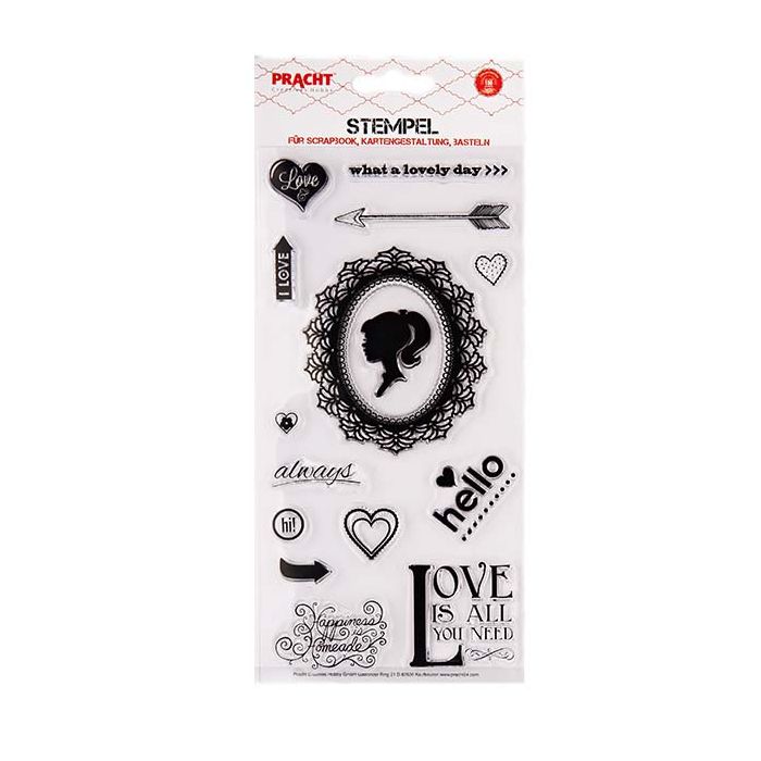 Motivstempel Happiness Love transparent 100x200 mm 5SB 1850-24131 4016490826804  