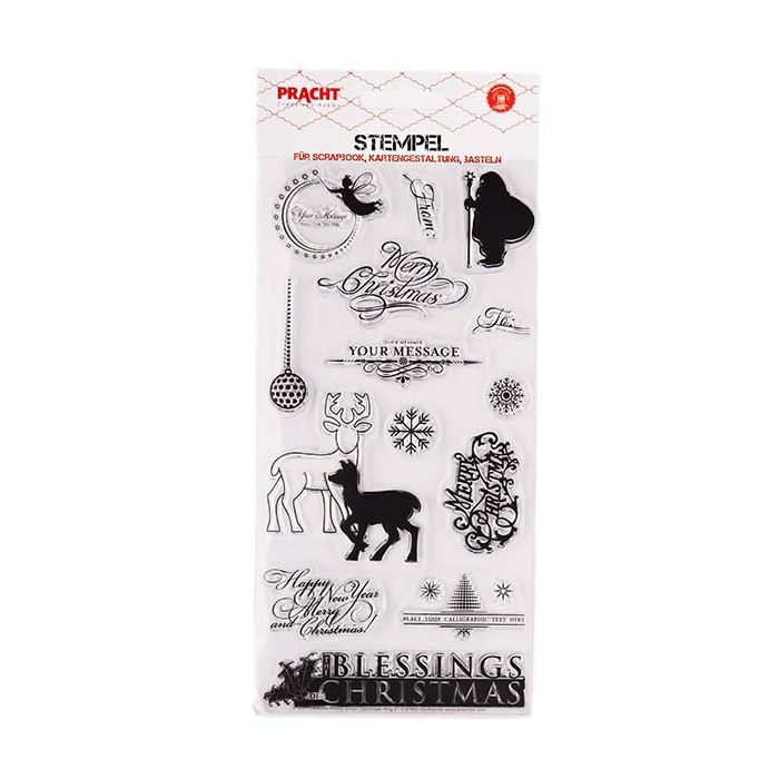 Motivstempel Merry Christmas transparent 100x200 mm