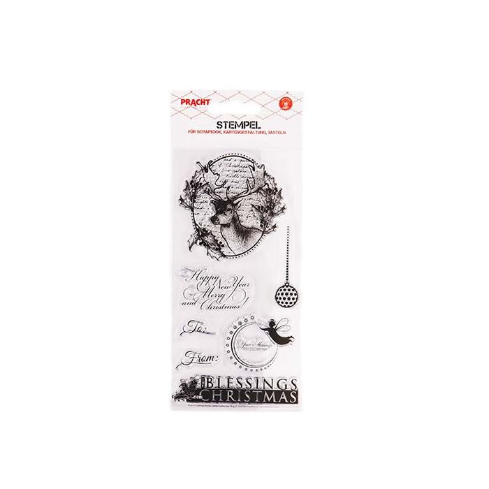 Motivstempel Christmas and Happy New Year transparent 75x150 mm 5SB 1850-29131 4016490826873  