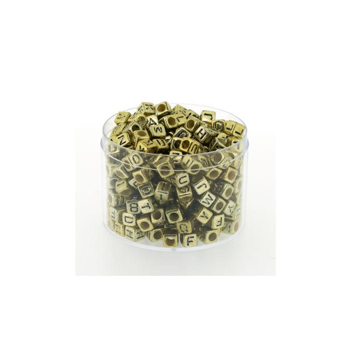 Buchstabenp.Kunststoff Mix goldfb. 6x6 mm 1 Dose = 50gr=300 Stück, Bild 1 von 3