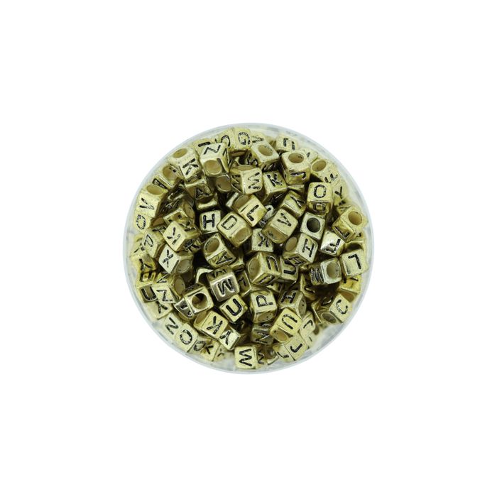 Buchstabenp.Kunststoff Mix goldfb. 6x6 mm 1 Dose = 50gr=300 Stück, Bild 2 von 3