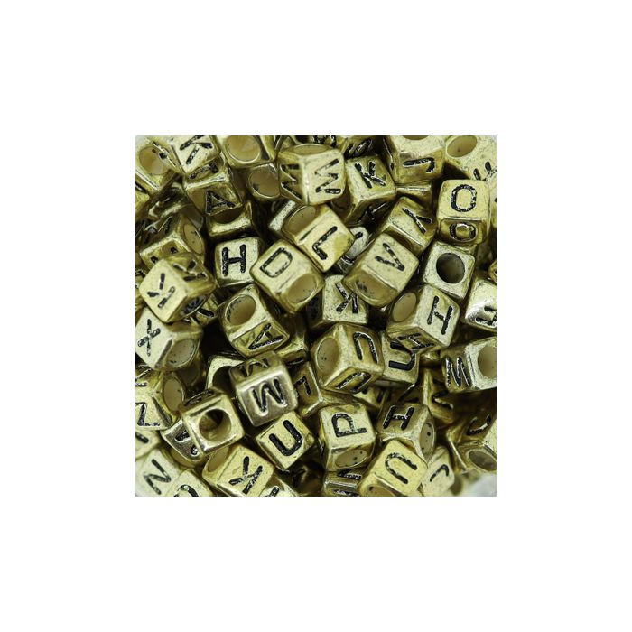 Buchstabenp.Kunststoff Mix goldfb. 6x6 mm 1 Dose = 50gr=300 Stück, Bild 3 von 3