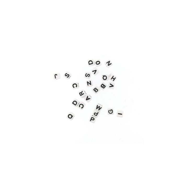 Buchstabenp. Kunststoff Mix weiß-schwarz 6x6 mm ca.110 St 18 gr 3024-06117 4016490751014  