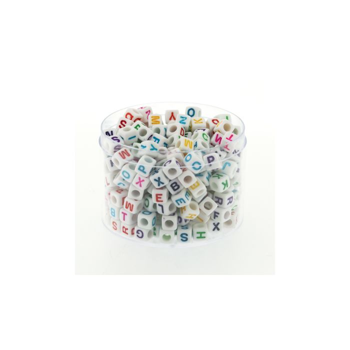 Buchstabenp. Kunststoff Mix weiß-bunt 6x6 mm 1 Dose = 50gr=300St 6Dosen 3024-06503 4016490751038  
