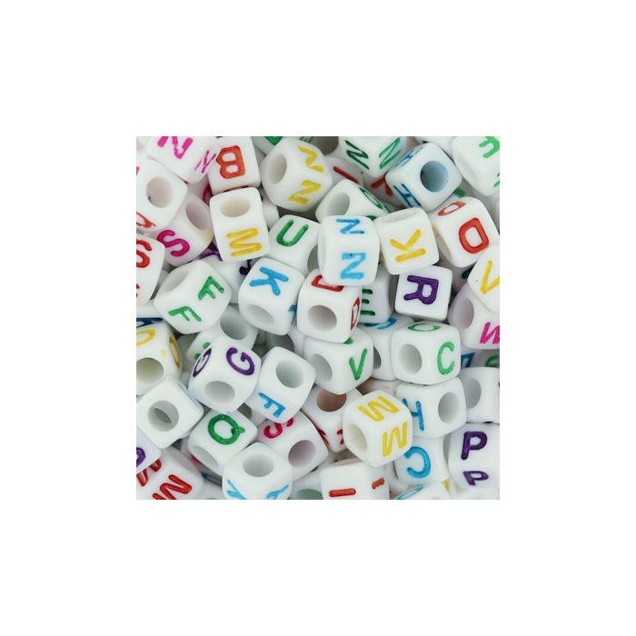 Buchstabenp. Kunststoff Mix weiß-bunt 6x6 mm 1 Dose = 50gr=300St 6Dosen 3024-06503 4016490751038  