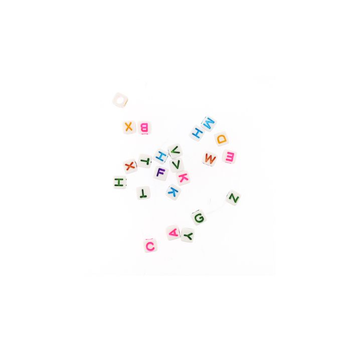 Buchstabenp. Kunststoff Mix weiß-bunt 6x6 mm ca.110 St 18 gr 3024-06507 4016490751045  