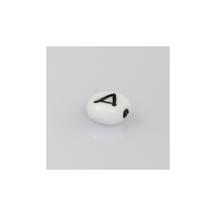 Buchstabenperle aus Glas A weiß-schwarz 6,5x3,2 mm Lochgröße 1 mm 50St 3025-A 4016490146803  