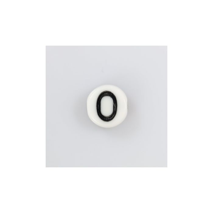 Buchstabenperle aus Glas O weiß-schwarz 6,5x3,2 mm Lochgröße 1 mm 50St 3025-O 4016490146933  