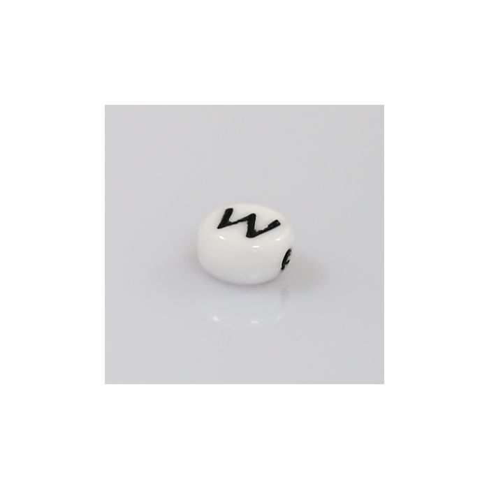 Buchstabenperle aus Glas W weiß-schwarz 6,5x3,2 mm Lochgröße 1 mm 50St 3025-W 4016490147015  