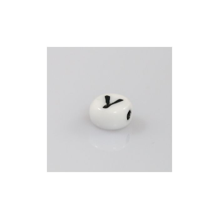 Buchstabenperle aus Glas Y weiß-schwarz 6,5x3,2 mm Lochgröße 1 mm 50St 3025-Y 4016490147039  