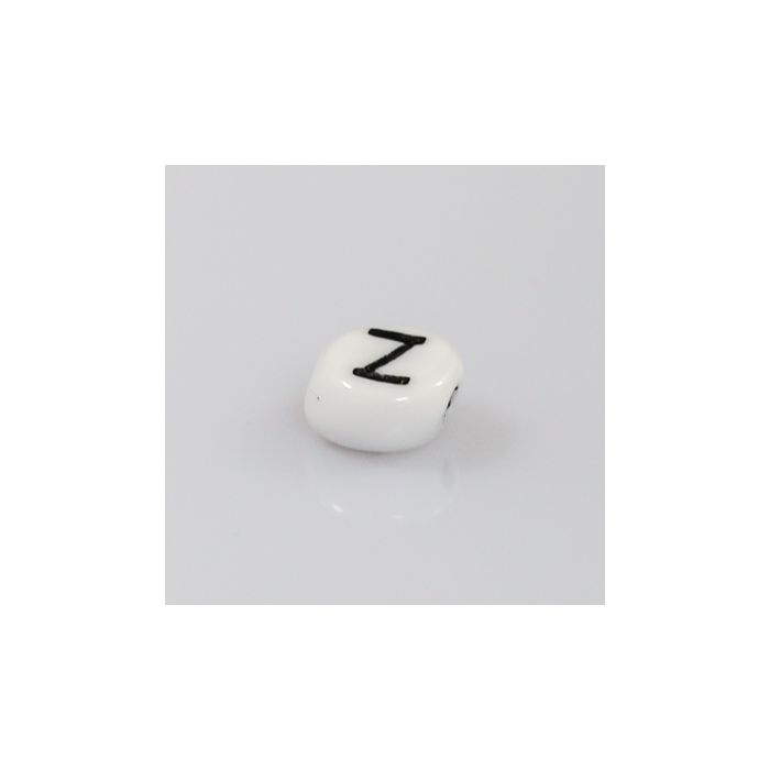 Buchstabenperle aus Glas Z weiß-schwarz 6,5x3,2 mm Lochgröße 1 mm 50St 3025-Z 4016490147046  