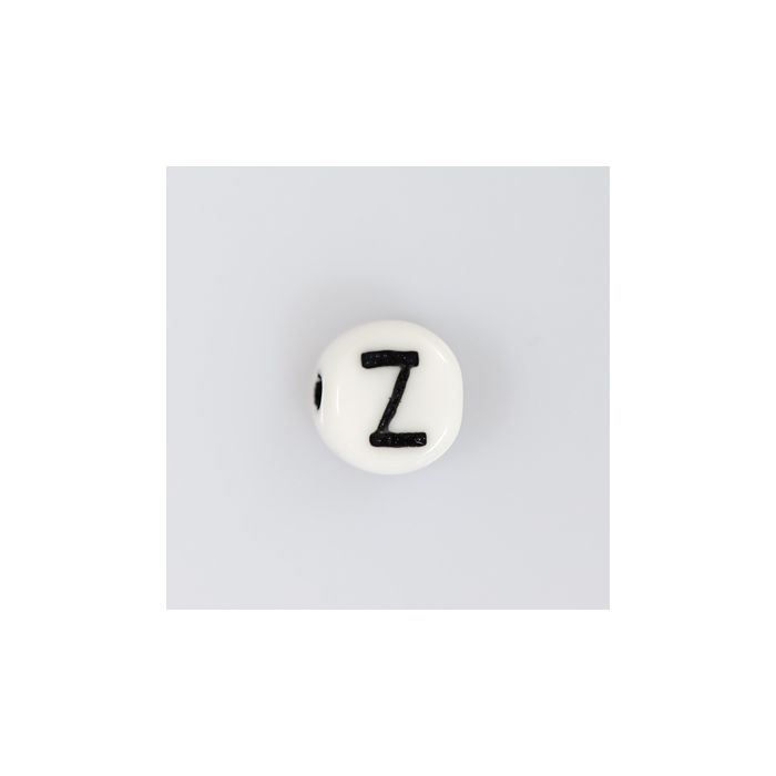 Buchstabenperle aus Glas Z weiß-schwarz 6,5x3,2 mm Lochgröße 1 mm 50St 3025-Z 4016490147046  