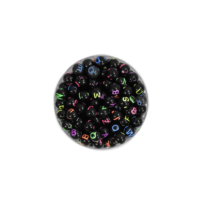 Buchstabenperle schwarz bunt 7 mm 1 Dose = 60gr. 6Dosen 3028-07293 4016490702344  