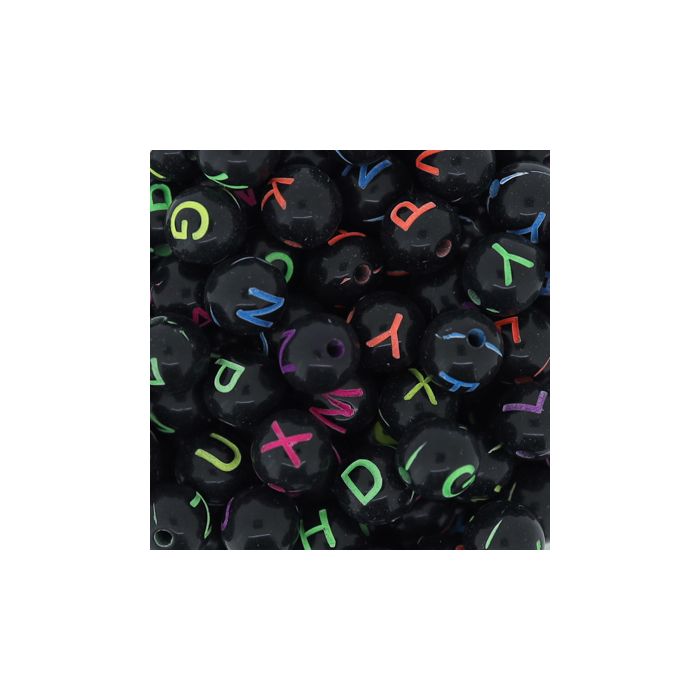 Buchstabenperle schwarz bunt 7 mm 1 Dose = 60gr. 6Dosen 3028-07293 4016490702344  