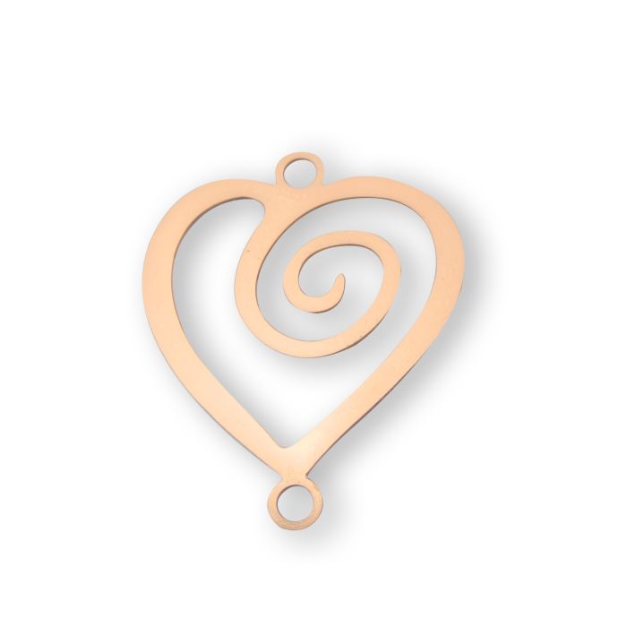 Metallzwischenteil Herz rosegoldfb. 18x22 mm 2 St 3423-22767 4016490694922  