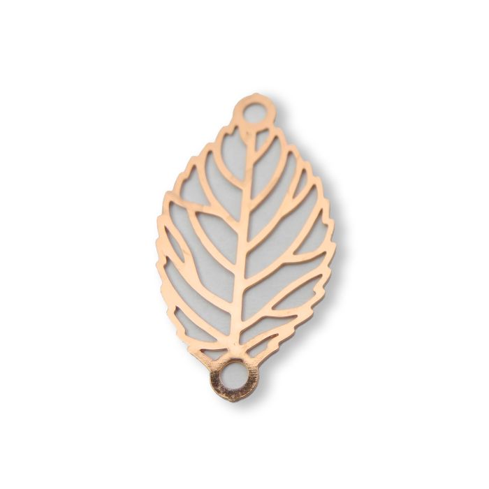 Metallzwischenteil Blatt rosegoldfb. 13x24 mm