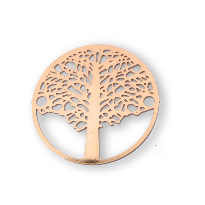 Metallzwischenteil rund Baum rosegoldfb. 22 mm