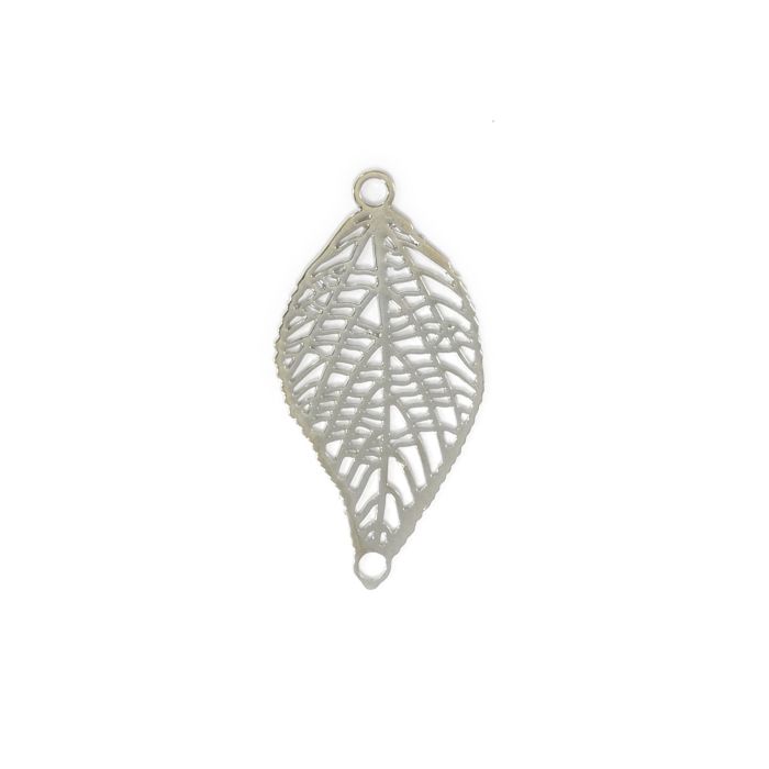 Metallzwischenteil Blatt platinfb. 15x28 mm