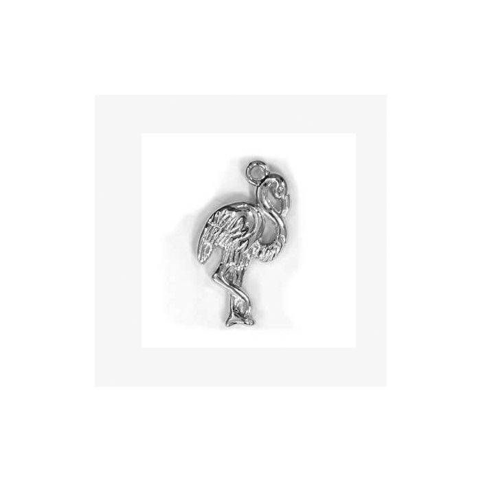 Metallanhänger Flamingo platinfb. 24x12 mm