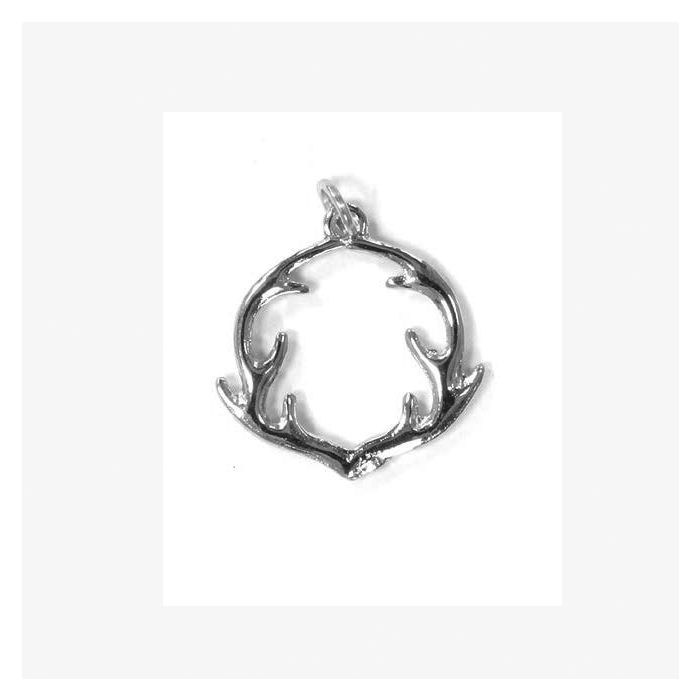 Metallanhänger Geweih platinfb. 23x21 mm
