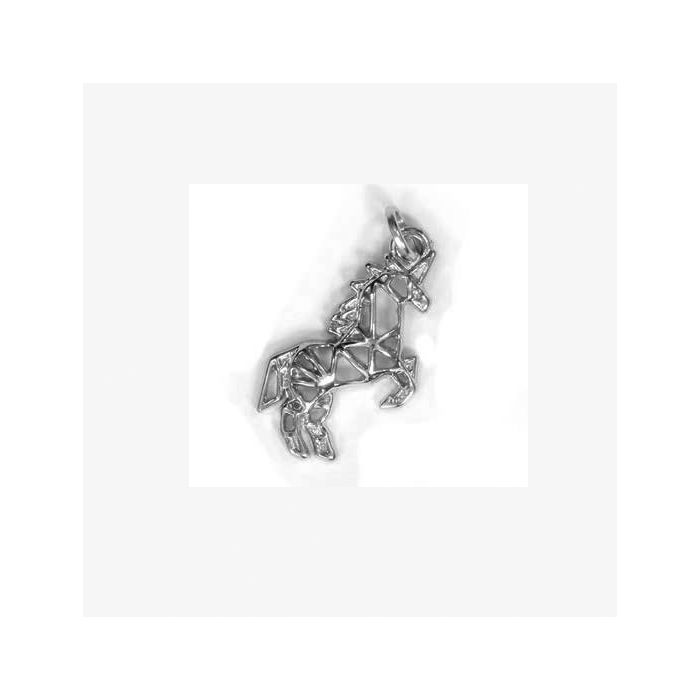 Metallanhänger Einhorn platinfb. 22x11 mm
