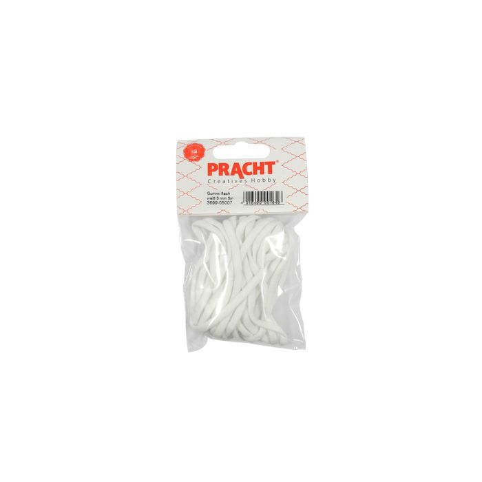 Gummi flach weiß 5 mm 5 m 3699-05007 4016490901648  