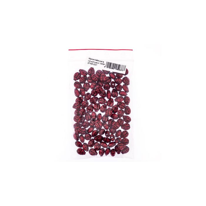 Marienkäferperle rot-schwarz 11 mm Lochgröße 1,5 mm 10 St 3746-00 4016490049982  