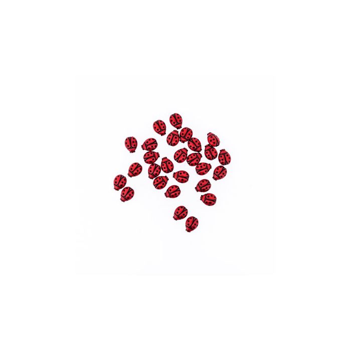 Marienkäferperle rot-schwarz 11 mm Lochgröße 1,5 mm 10 St 3746-00 4016490049982  