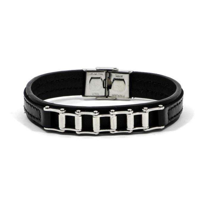 Armband echt Leder in Schmuckschachtel schwarz ca.21x1,2 cm 2St 4063-07291 4016490121329  
