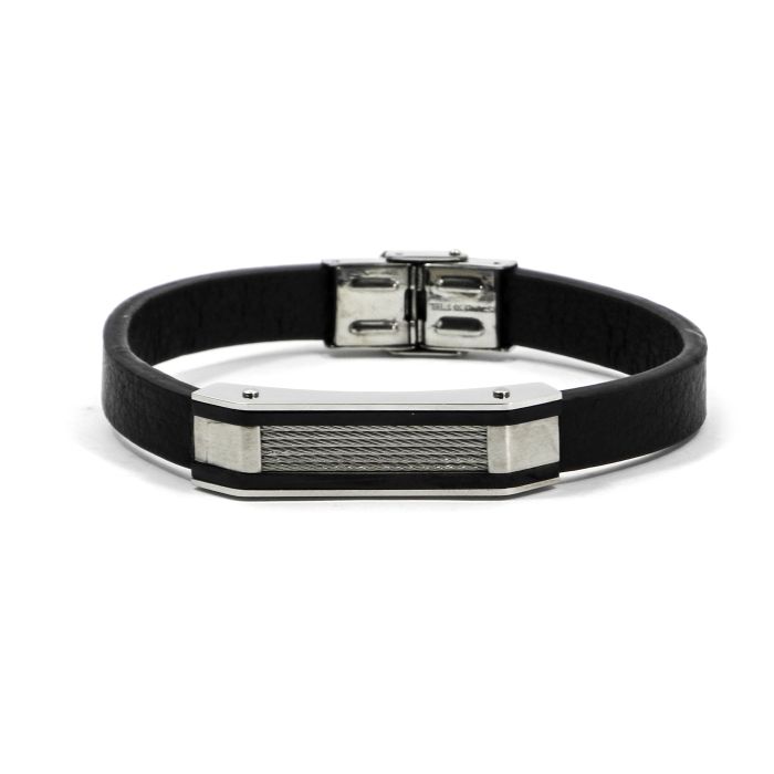 Armband echt Leder in Schmuckschachtel schwarz ca.21x1 cm 2St 4063-08291 4016490121336  