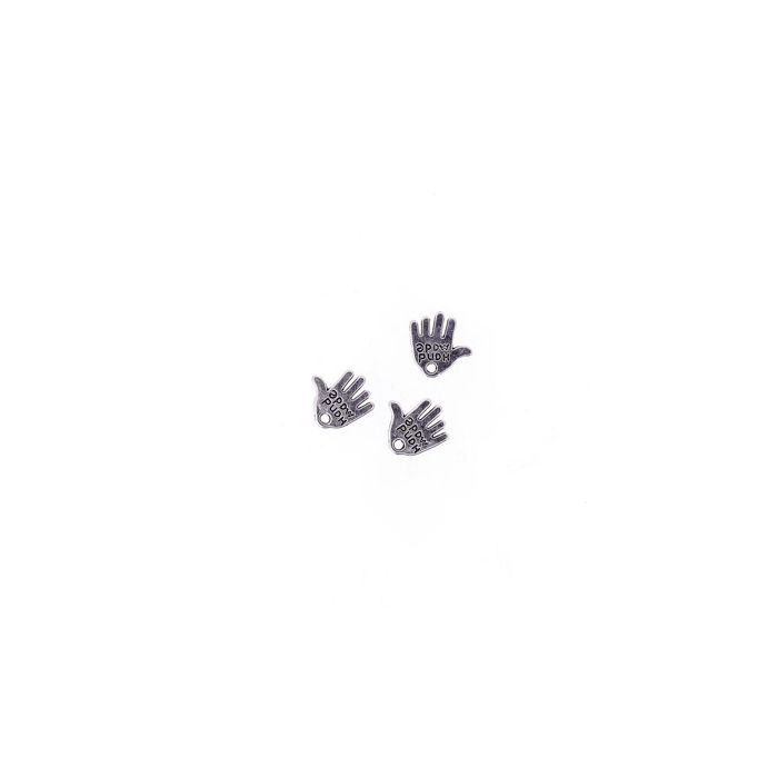 Metallanhänger Hand platinfb. 12x12 mm 10 St 4271-13915 4016490881360  