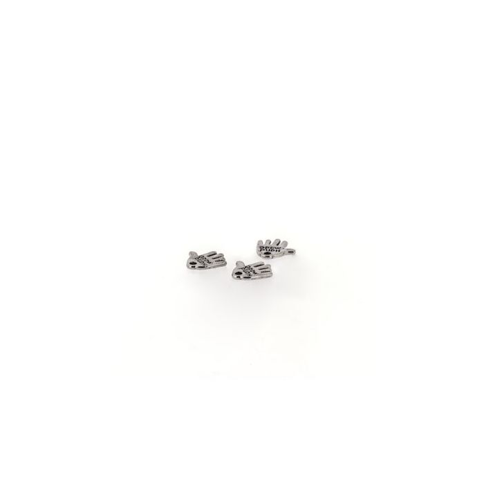 Metallanhänger Hand platinfb. 12x12 mm 10 St 4271-13915 4016490881360  