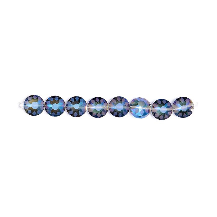 Glasschliffperle safir AB 8x12 mm Lochgröße 1,2 mm