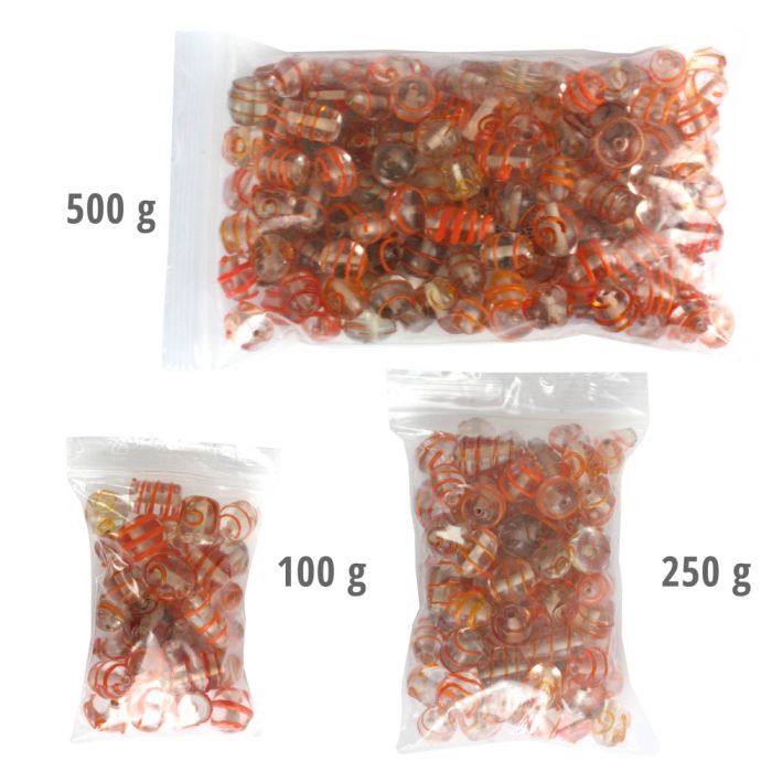 1000 gr. Glasperle Orange Handmade, Bild 2 von 2