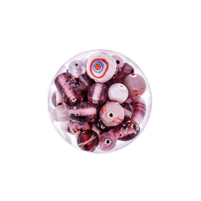 Glasperle Handmade rosa 1 Dose = 100gr 1 Dosen
